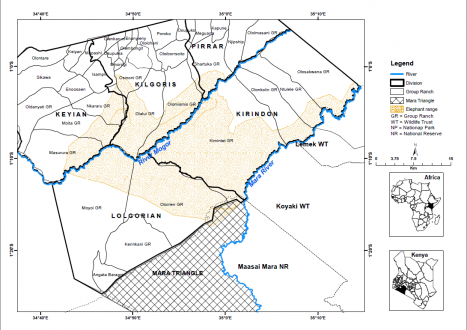 Map of study site, Trans-Mara District