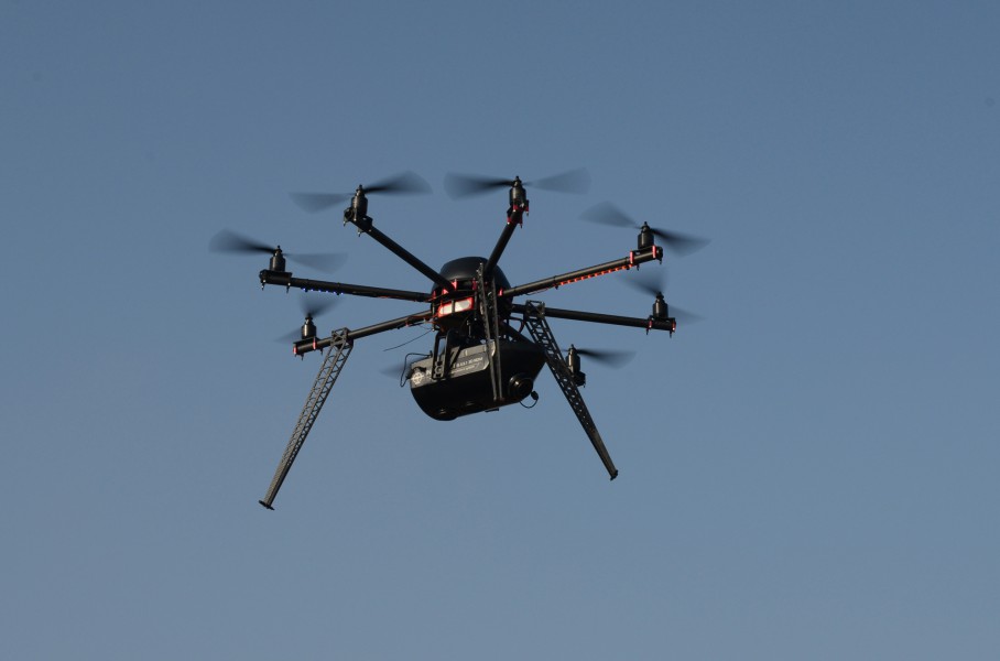 An Interspect UAS system, known as the Flying Laboratory, with a remote sensing platform for 3D photogrammetric purposes. Photo by Bakó Gábor