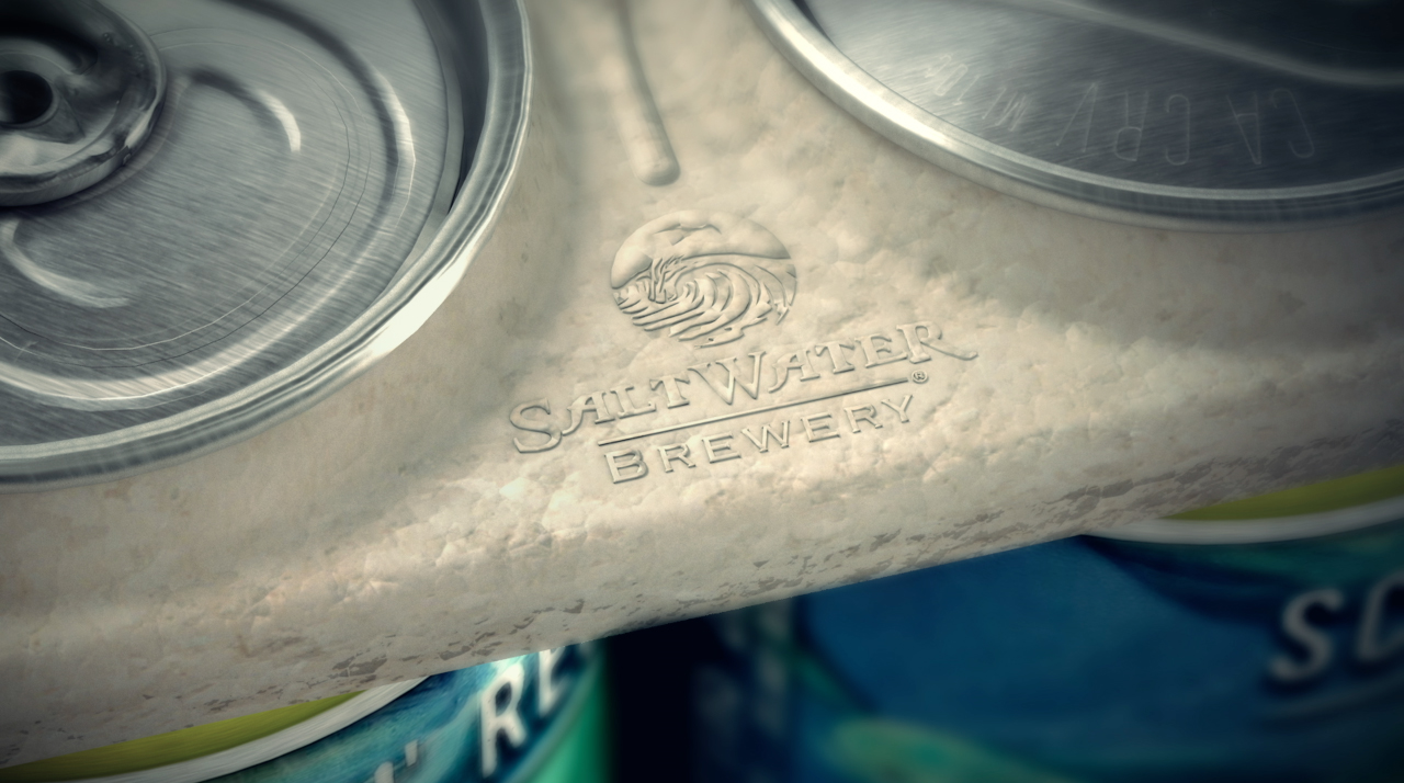 A close-up of the edible six pack rings. Made of byproducts from the brewing process, such as wheat and barley, they look and feel like stiff cardboard. Photo credit: We Believers and Saltwater Brewery.